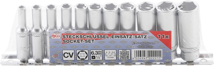 Productafbeelding BGS Steckschlüssel-Einsatz-Satz (4 mm, 5 mm, 5,5 mm, 6 mm, 7 mm, 8 mm, 9 mm, 10 mm, 11 mm, 12 mm, 13 mm)