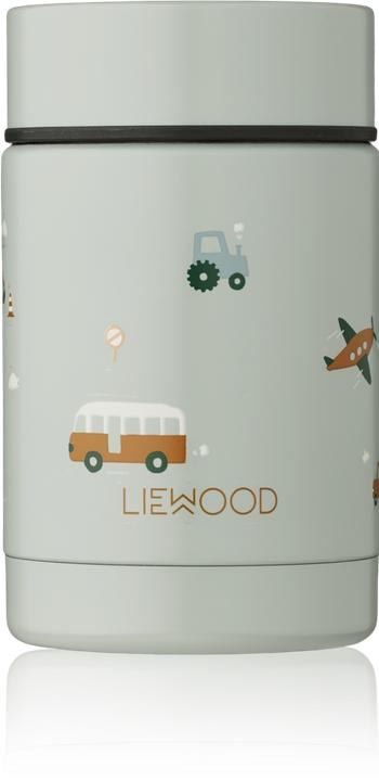 Actual product image Liewood Thermo Snackbox Nadja Edelstahl Vehicles Dove Mix