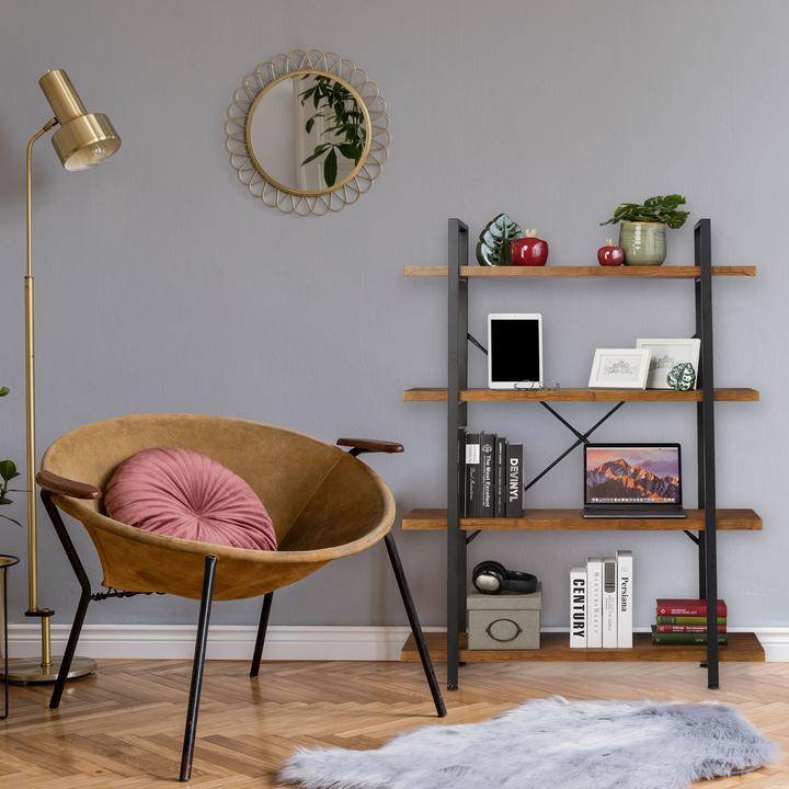 Actual product image Relaxdays Rotating Bookshelf with 12 Slots (105 x 33.5 x 140 cm)