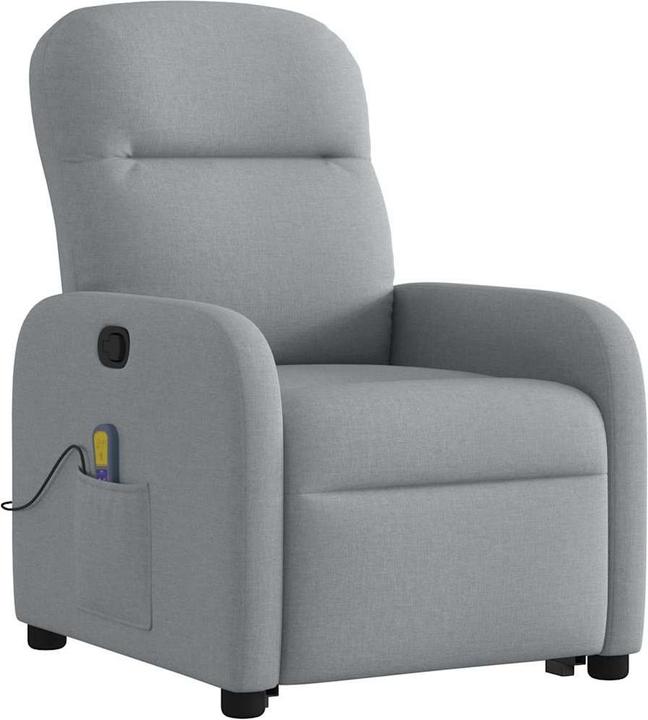Actual product image vidaXL Massage chair with stand-up aid Light grey fabric