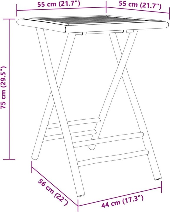 Actual product image VidaXL Folding garden table (55 cm)