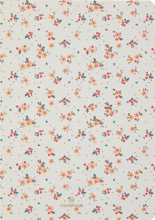 Image du produit Oberthur Carnet A5 Bahia Petites Fleurs Fond Beige - 200 Pages - Souple - Ligne (A5, À rayures)