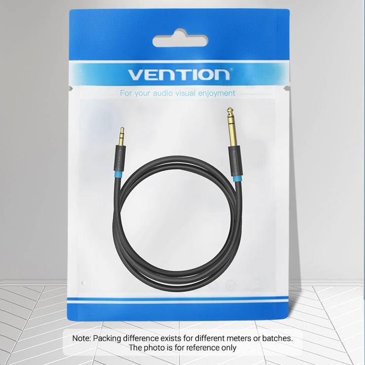 Actual product image Vention 3.5mm TRS Male to 6.35mm Male Audio Cable 3m BABBI (black) (3 m, AUX cable)