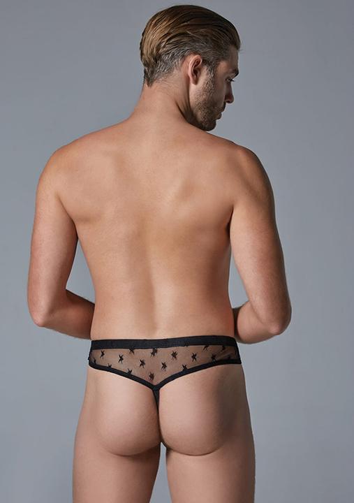 Actual product image Allure Luca Men's Star Thong - Black - S/M (M, S)