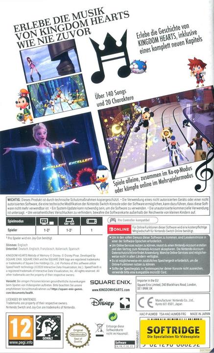 Immagine prodotto Square Enix Kingdom Hearts Melody of Memory (Switch, DE)