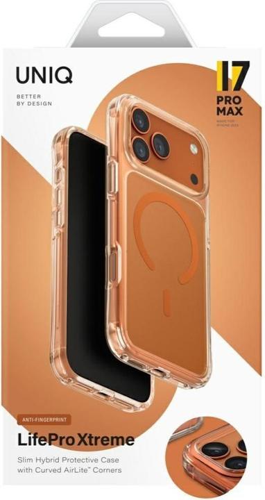 Actual product image Uniq LifePro Xtreme Case for iPhone 17 Pro Max Magclick Charging Orange (Apple iPhone 17 Pro Max)