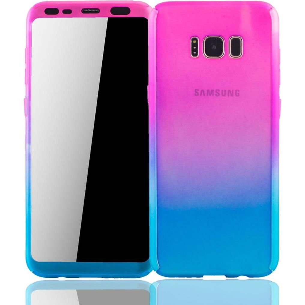 König Design Hülle Handy Schutz für Samsung Galaxy S8 Plus Full Case Cover Displayschutz Blau (Samsung Galaxy S8+), Smar...