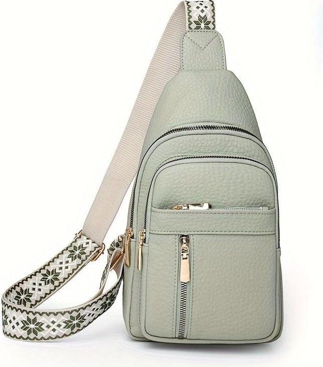 Actual product image Only-Bags.Store Vintage chest bag with multiple pockets and zip fastening, casual sports shoulder bag made of