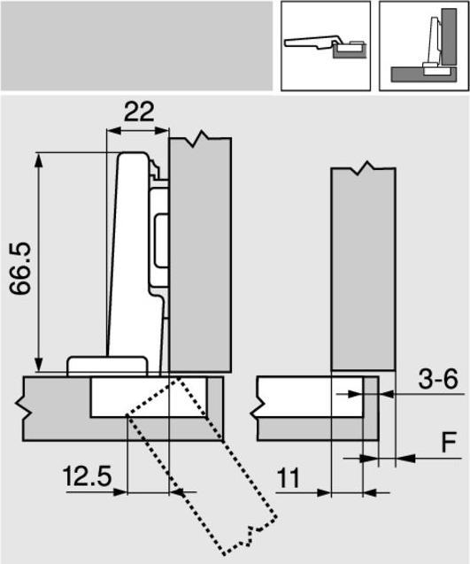 Actual product image Blum Corner hinge
