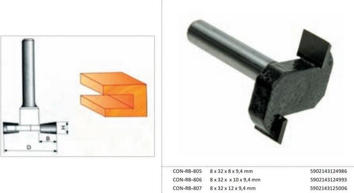 Produktbild Drel CONDOR FREZ DO DREWNA, DO ROWKÓW Fi=32 9,4 x 10mm TRZPIEŃ 8mm