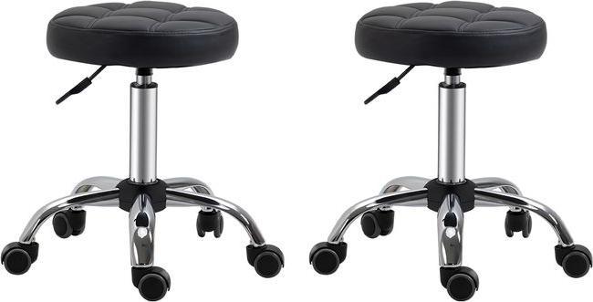 Immagine prodotto Swisshandel24 Set di 2 sgabelli con rotelle, regolabili in altezza e girevoli 35,5 x 48-63 cm