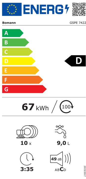 Label énergétique Bomann GSPE 7422 TI