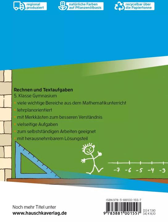Produktbild Rechnen und Textaufgaben - Gymnasium 5. Klasse (Deutsch, Gisela Specht, Susanne Simpson, Tina Wefers, 2015)