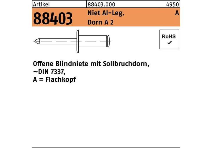 Image du produit Rivet POP R 88403 Flachkopf