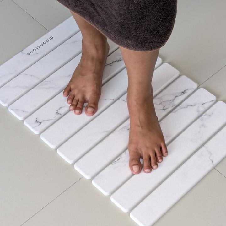 Produktbild Moonstone Badematte Melipa nebelgrau aus Kieselgur (60 x 36 cm)