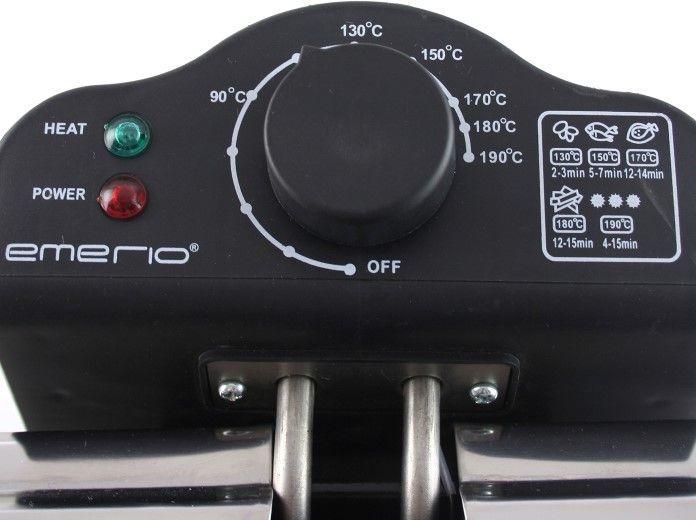 Produktbild Emerio DF-107090, Deep fryer, 5 L, Single, Black, Stainless steel, Rotary, Stand-alone