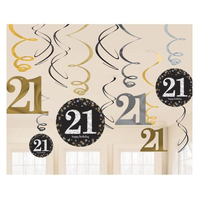 Sparkling Celebration 50th Birthday Round Foil Helium Balloon 46cm / 18 in