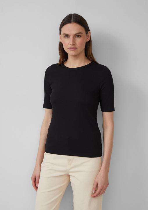 Produktbild S.Oliver T-Shirt Geripptes T-Shirt im Slim Fit aus Baumwollmix (44)