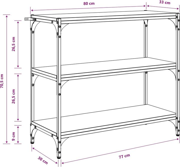 Produktbild vidaXL Bücherregal (80 x 33 x 70.50 cm)
