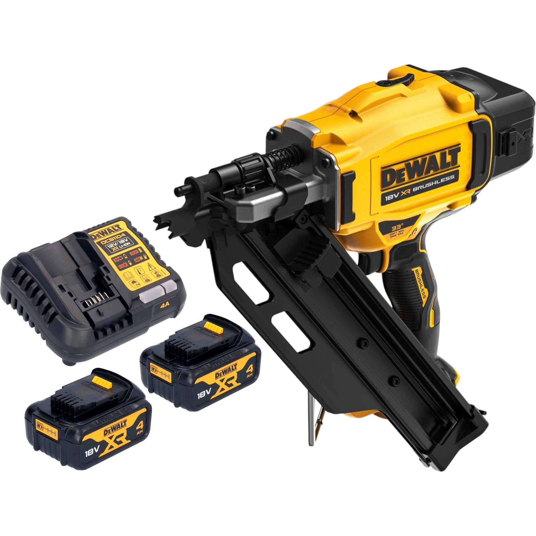 DeWalt, Graffettatrice + Pistola sparachiodi, DCN 930 M2 Akku Nagler 18 V 50 - 90 mm Brushless + 2x Akku 4,0 Ah + Ladegerät