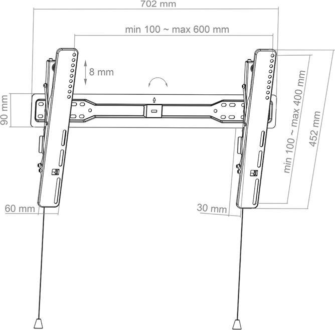 Produktbild Hagor BL Superslim Tilt 600 (75 Zoll) (Wand, 75", 35 kg)