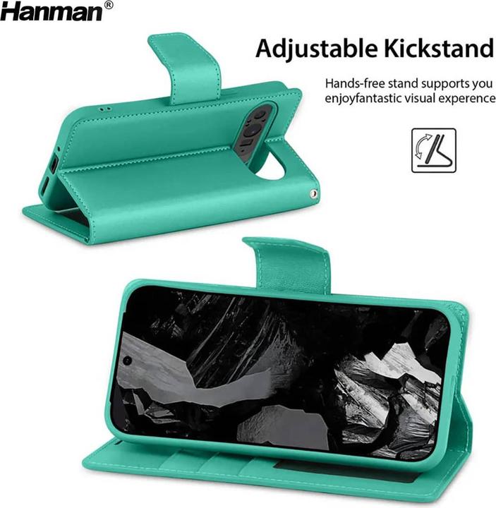 Immagine prodotto Hanman Google Pixel 10 / 10 Pro - Mill Flip Case mit 3 Kartenfächern, Türkis (Google Pixel 10, Google Pixel 10 Pro)