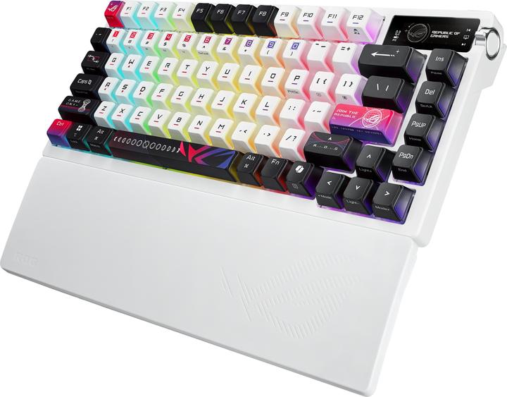 Actual product image ASUS Teclado ROG Azoth X 75% RGB White (US, Cable, Wireless)