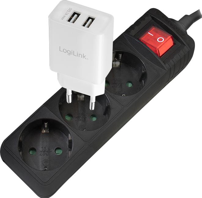 Produktbild LogiLink Steckdosenleiste (3 x, CEE 7/3, 1.40 m)