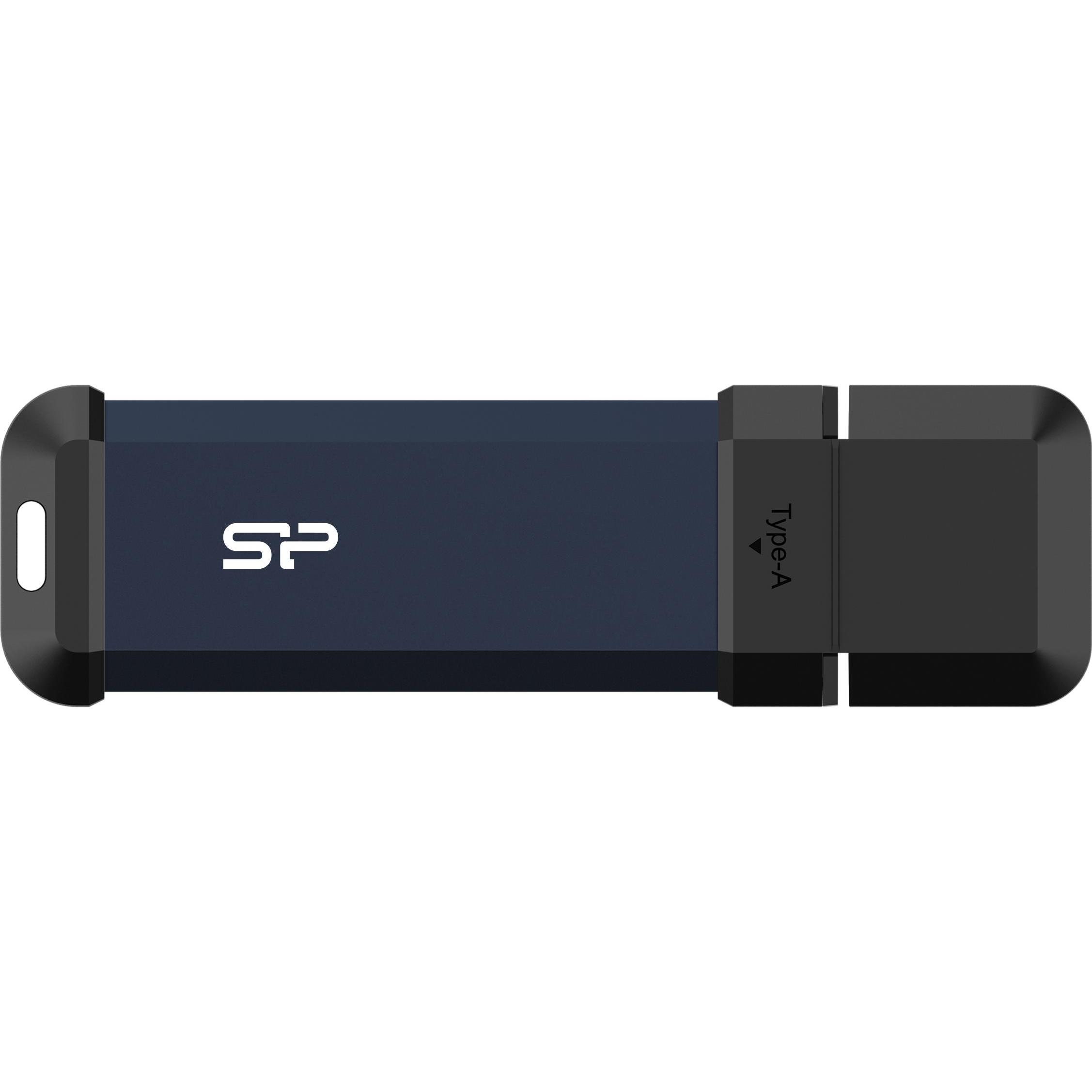 Silicon Power Portable-Stick-SSD USB 3.2 MS60 (500 GB, USB-A), USB Stick, Blau