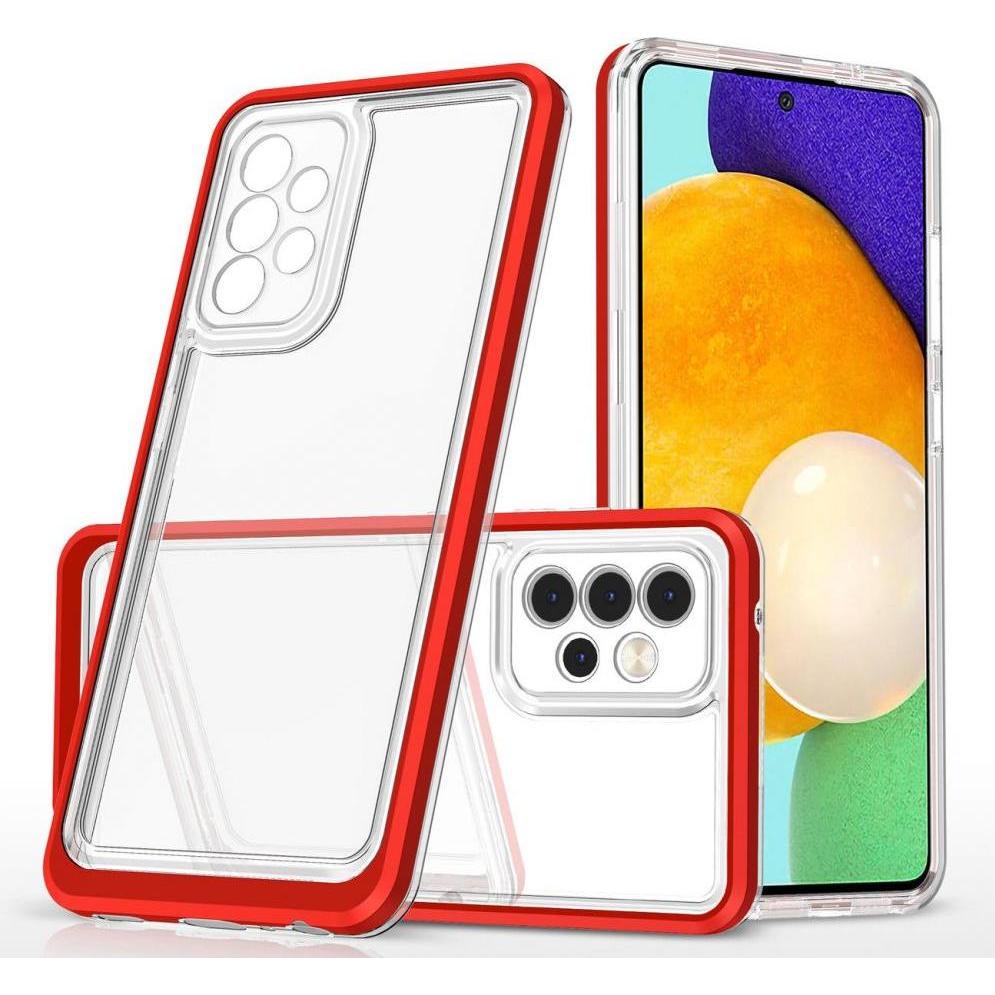 Hurtel Clear 3in1 Case for Samsung Galaxy A33 5G Frame Gel Cover Red (Samsung Galaxy A33 5G), Smartphone Hülle, Rot