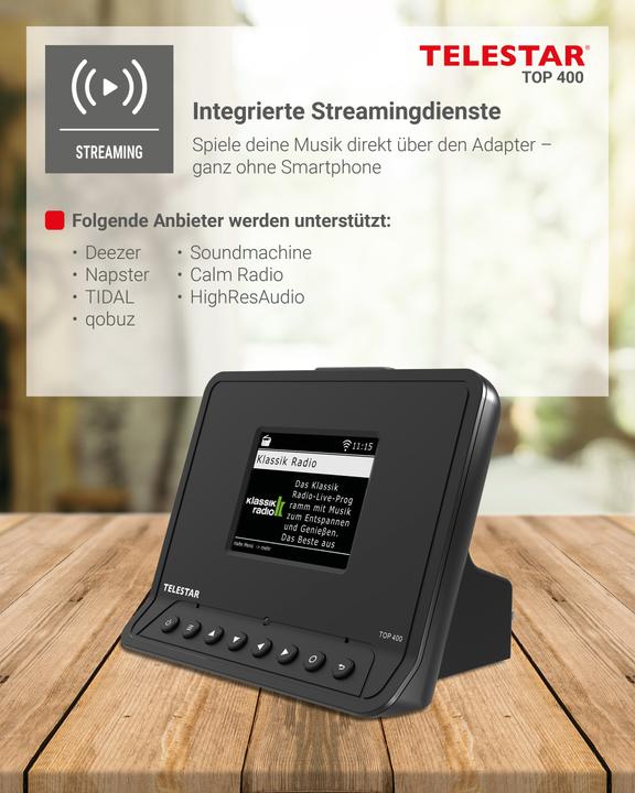Produktbild Telestar Top 400 (DAB+, Internetradio, Bluetooth, WLAN)