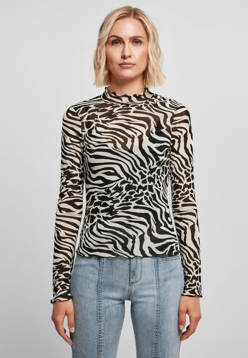 Produktbild Urban Classics Ladies AOP Mesh Turtleneck Longsleeve (4XL)