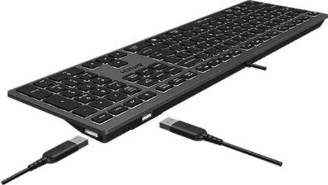 Actual product image A4Tech FSTYLER FX60H (White Backlit) Keyboard USB QWERTY Black Grey (Eng. Int., Cable)