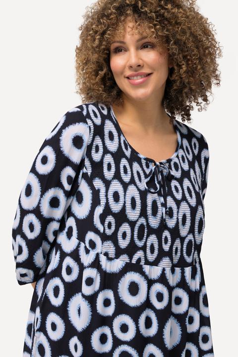 Produktbild Ulla Popken Smokbluse, Kreise, A-Linie, Rundhals, 3/4-Arm (42, 44)