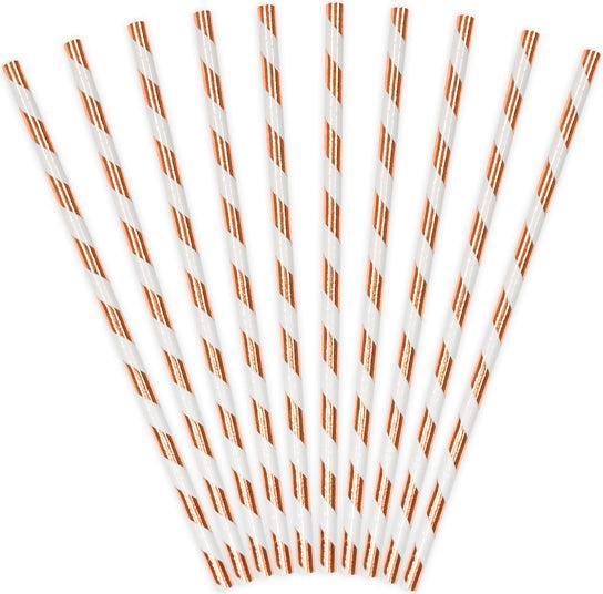 Actual product image Partydeco Paper straws with gold matte stripes (10 pcs.) (10 x)