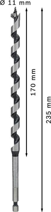 Immagine prodotto Bosch Professional Zubehör PRO Legno Punta per legno, 11 x 170 x 235 mm (6,35 mm)