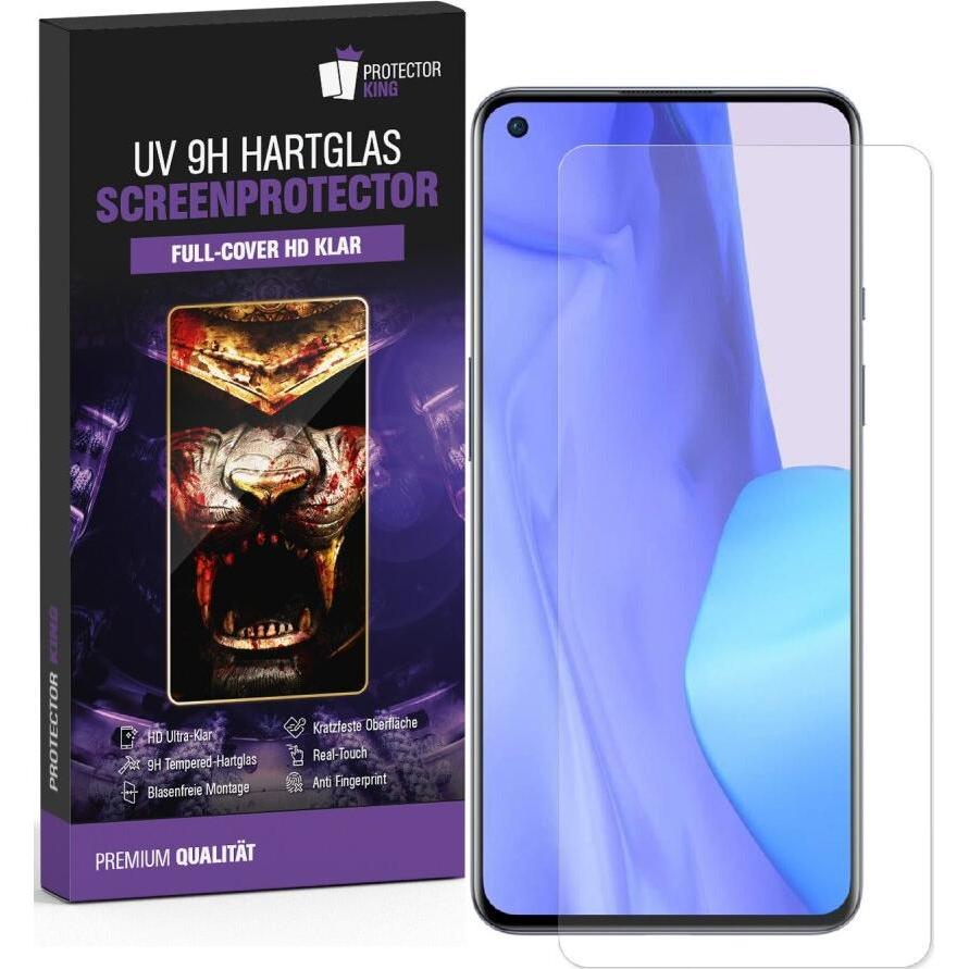 Protectorking 1x UV Liquid Echtes Tempered 9H Panzerhartglas 3D KLAR (1 Stück, OnePlus 9 Pro), Smartphone Schutzfolie