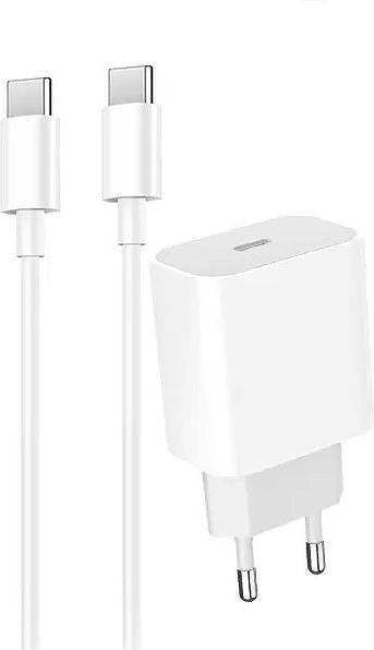 Produktbild Somostel MAIN CHARGER 3A + CABLE TYP-C to TYP-C WHITE 20Watt 3600mAh USB DC06 POWER DELIVERY