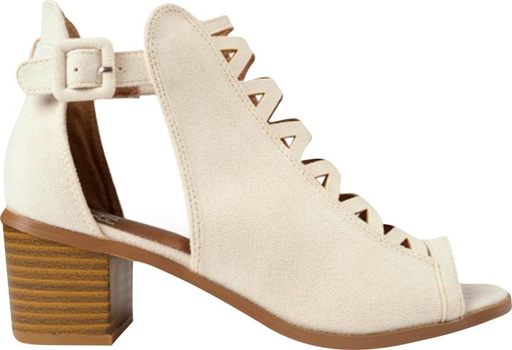 Actual product image Where's That From Womens/Ladies Reydah Criss-Cross PU Peep Toe Mid High Block Sandals (39)