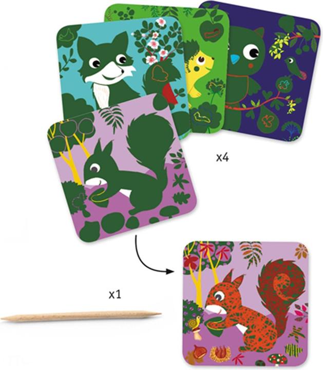 Actual product image Djeco Scratch pictures forest animals