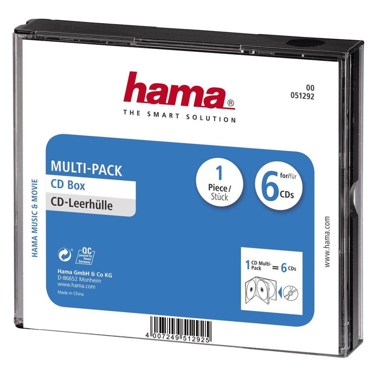Hama CD-Multipack Leerhüllen 6-er Pack, Optische Medien Zubehör