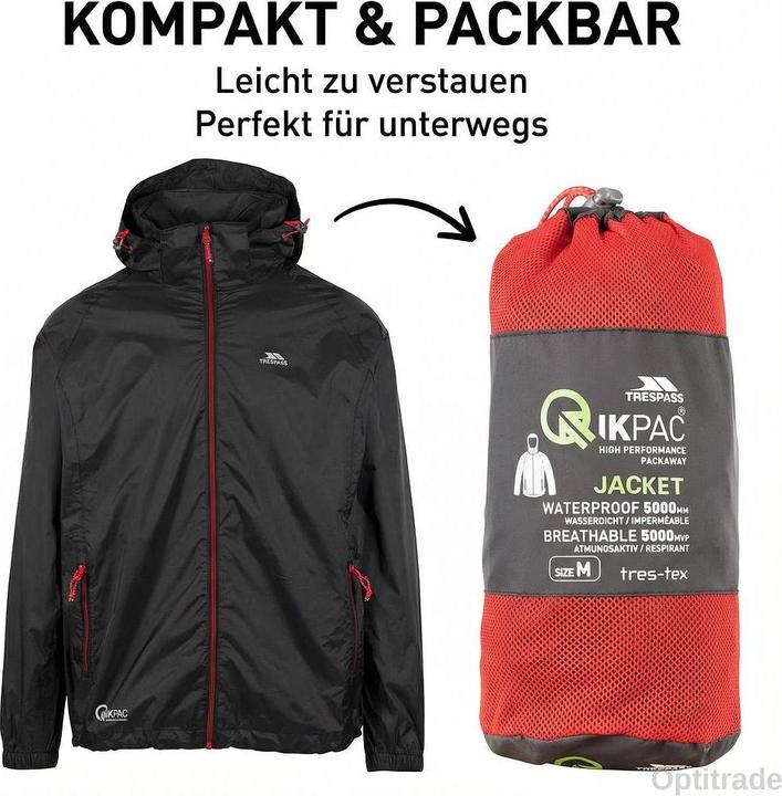 Actual product image Trespass QIKPAC X Unisex Shell Jacket (M)