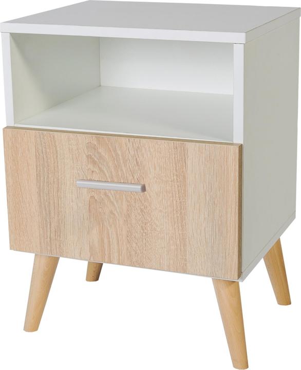 ADRK Furniture LOGAN Nachttisch mit Schublade (37 x 37 x 37 cm)