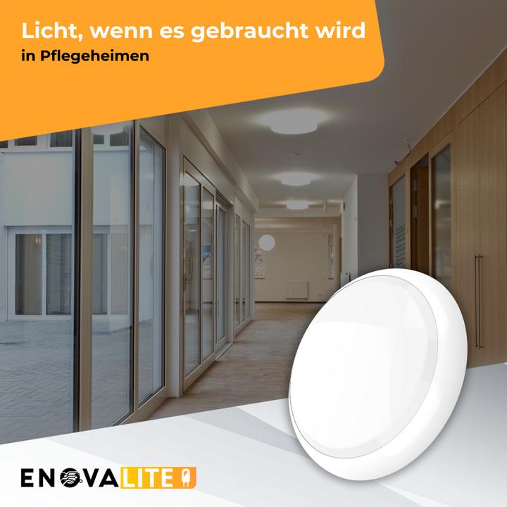 Produktbild Enovalite LED-Notstrom Deckenleuchte, mit Bewegungsmelder, 8 h Notlicht und Gruppensteuerungsfunktion (1800 lm)