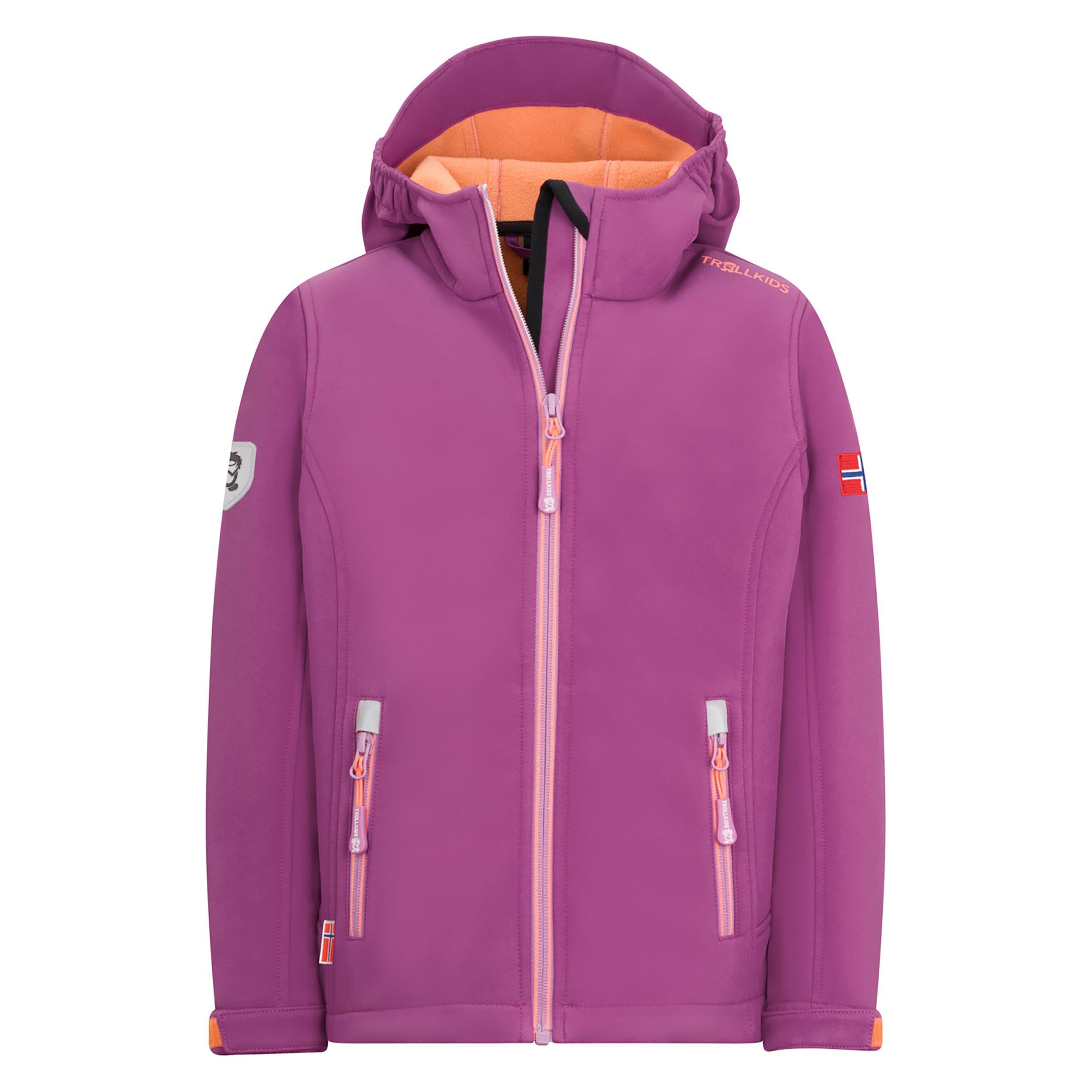 Trollkids, Mädchen, Outdoorjacken, Girl's Trollfjord Jacket (176), Orange, Pink, 176