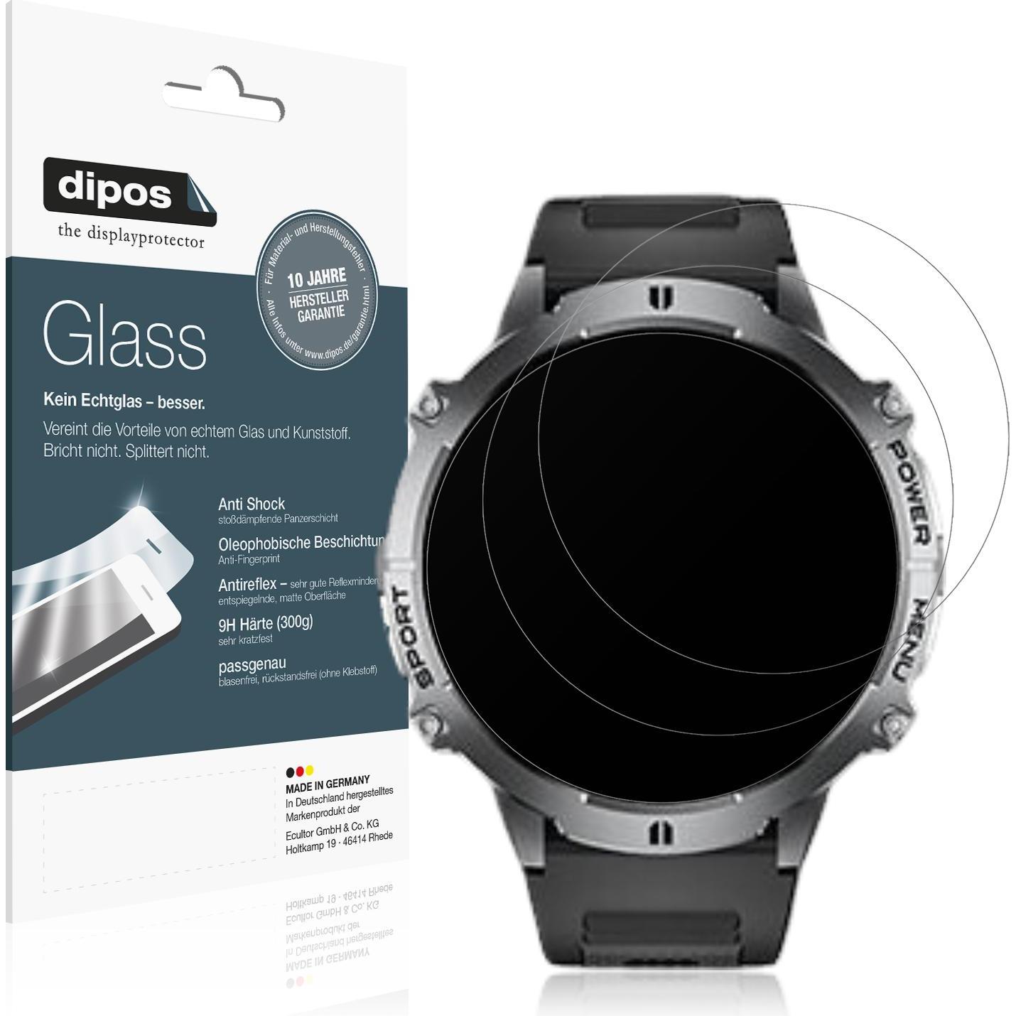 Dipos Anti-Shock Displayschutz Matt 9H, Smartwatch Schutzfolie, Transparent