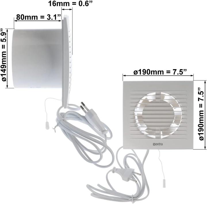 Produktbild Euro3plast Wandventilator mit Abluftfunktion