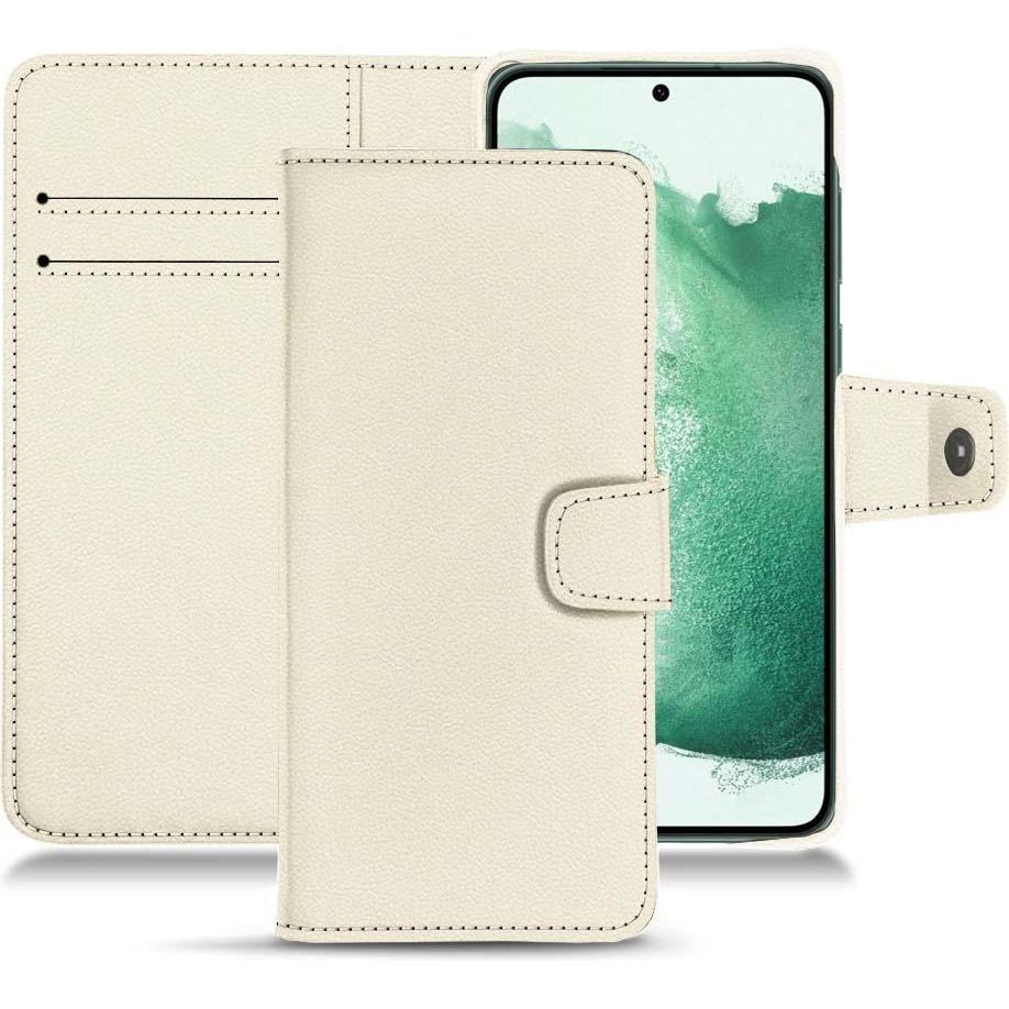 Noreve Lederschutzhülle Wallet (Samsung Galaxy S22+ 5G), Smartphone Hülle, Weiss