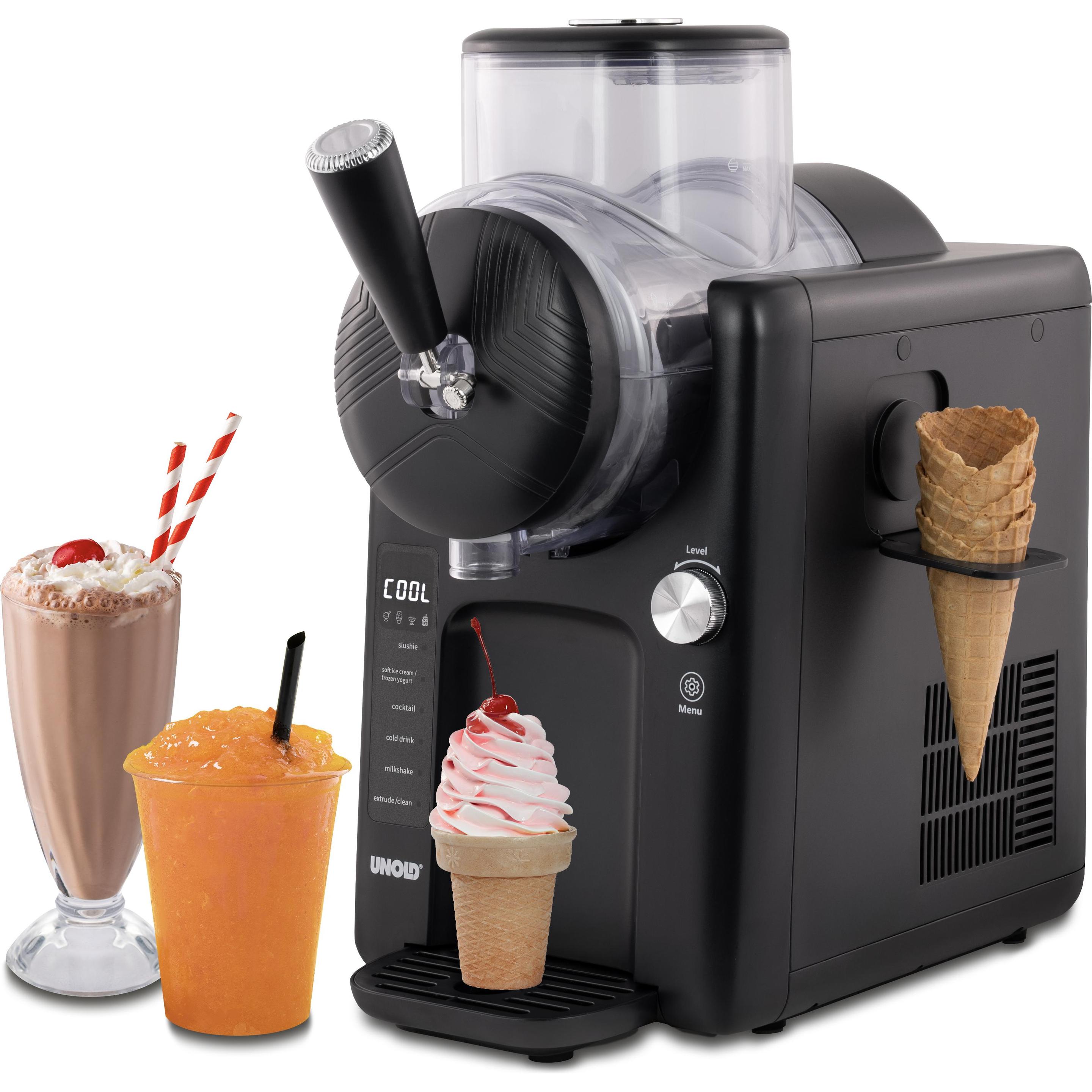 Unold 48956 2in1-Slush und Softeismaschine Sofie 2in1-Slush und Softeismaschine, Macchine per il gelato + fabbricatori di ghiaccio, Nero