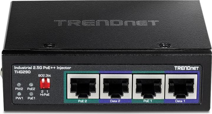Actual product image Trendnet ti-ig290 poe injector 95w 2-port industrial 2.5g poe (802.3af (PoE), 802.3at (PoE+), 802.3bt (PoE++), 95 W)